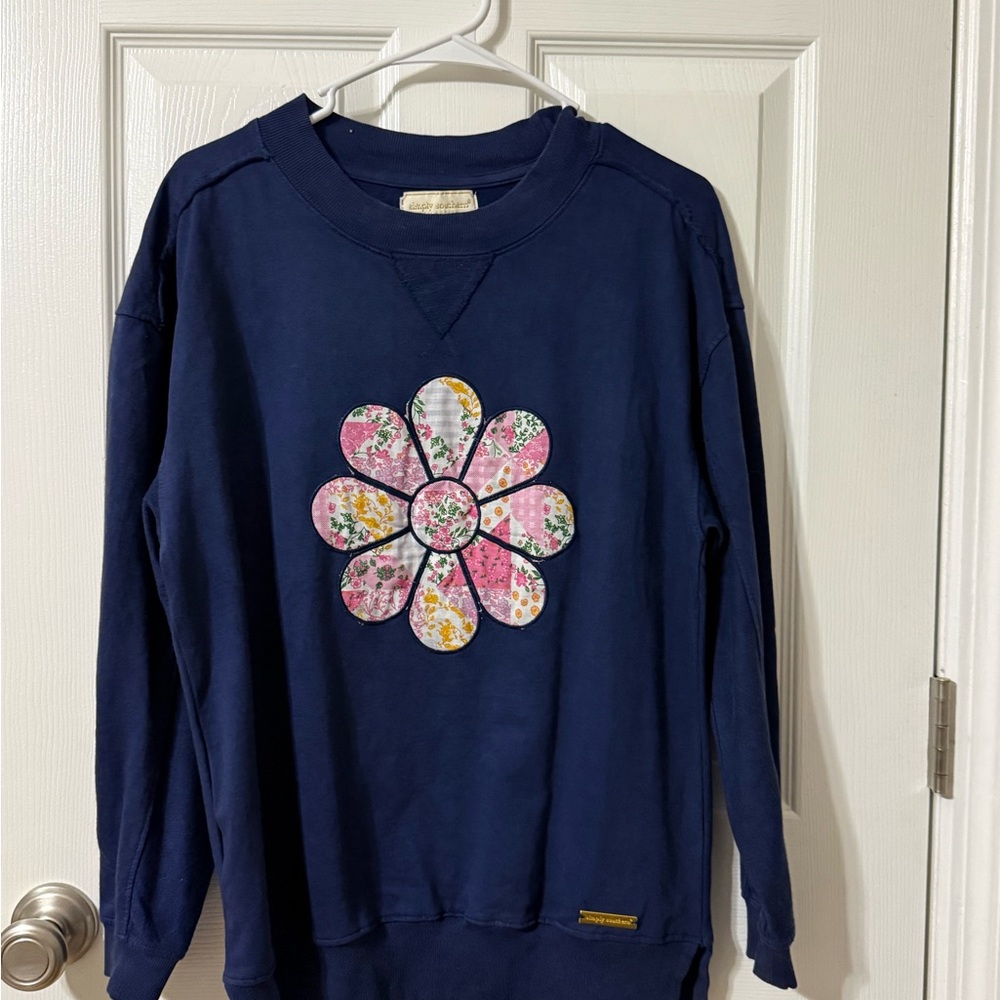 Navy Blue Kids Shirt with Floral Design